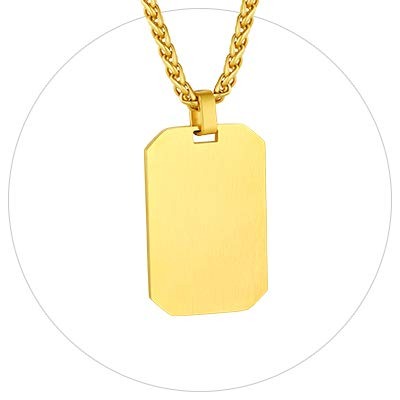 Stainless steel military pendant necklace