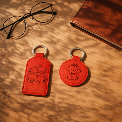 Blank leather keychain