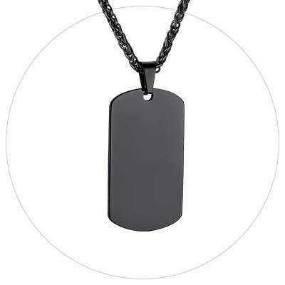Stainless steel military pendant necklace