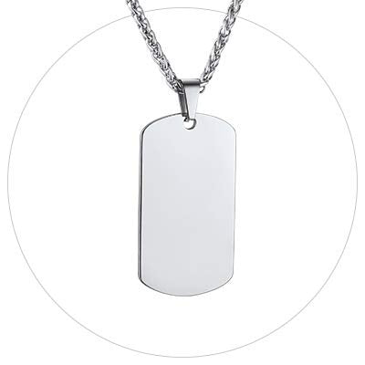 Stainless steel military pendant necklace