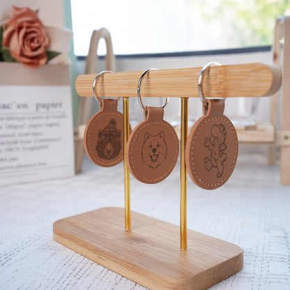 Blank leather keychain