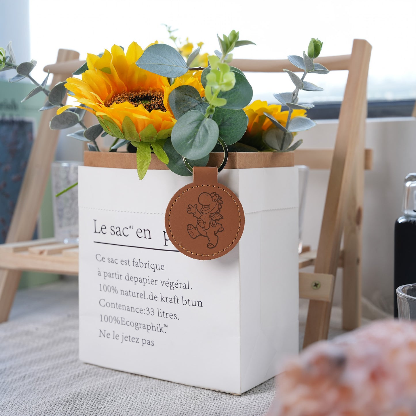 Blank leather keychain