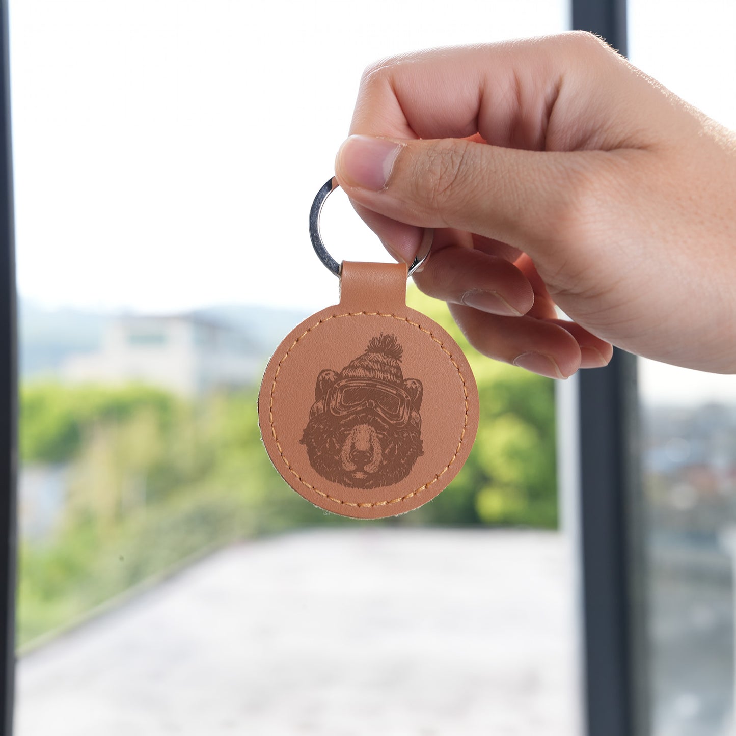 Blank leather keychain