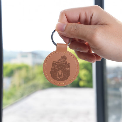 Blank leather keychain