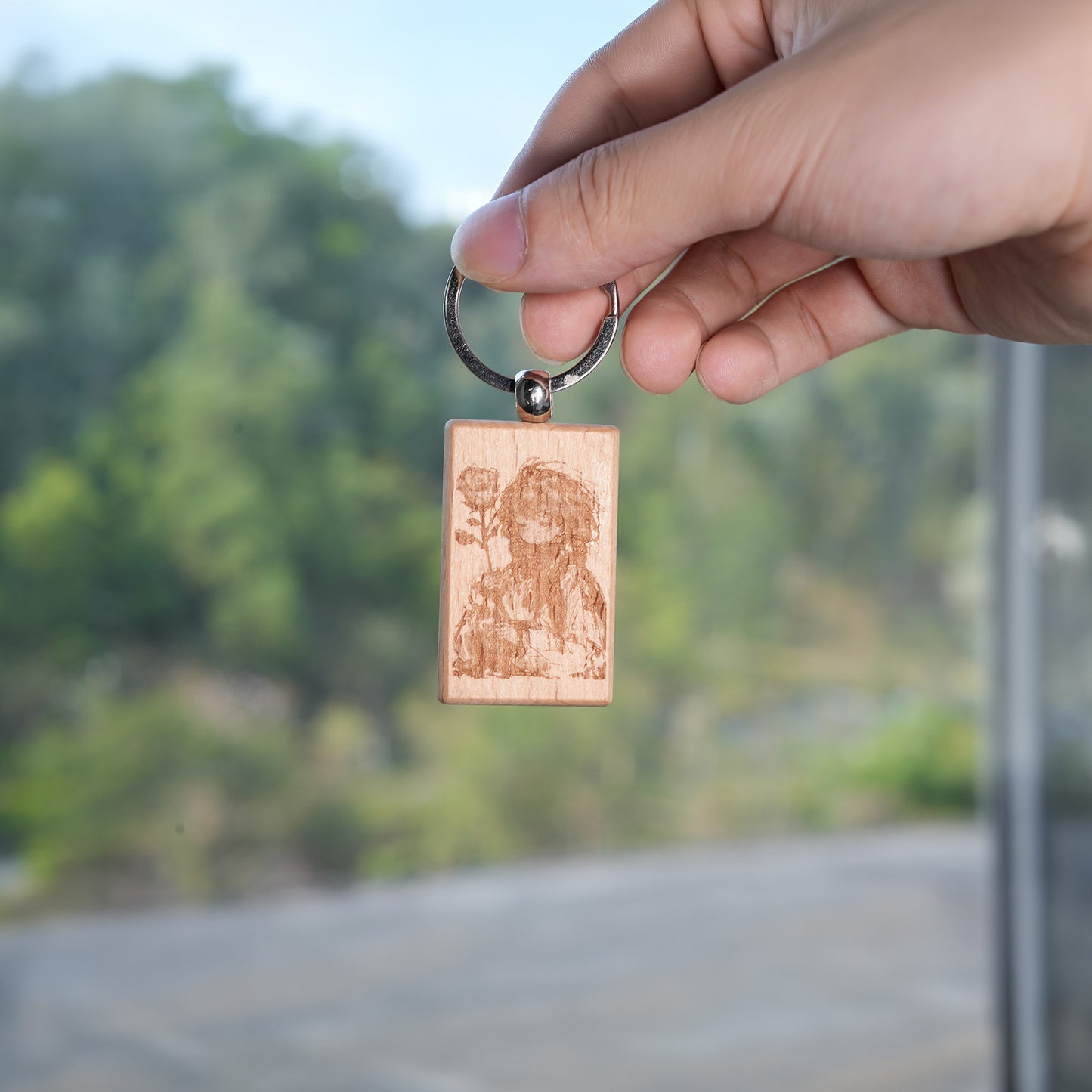 Blank wooden keychain